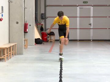 Álvaro Nieto entrenando en su club en Valladolid