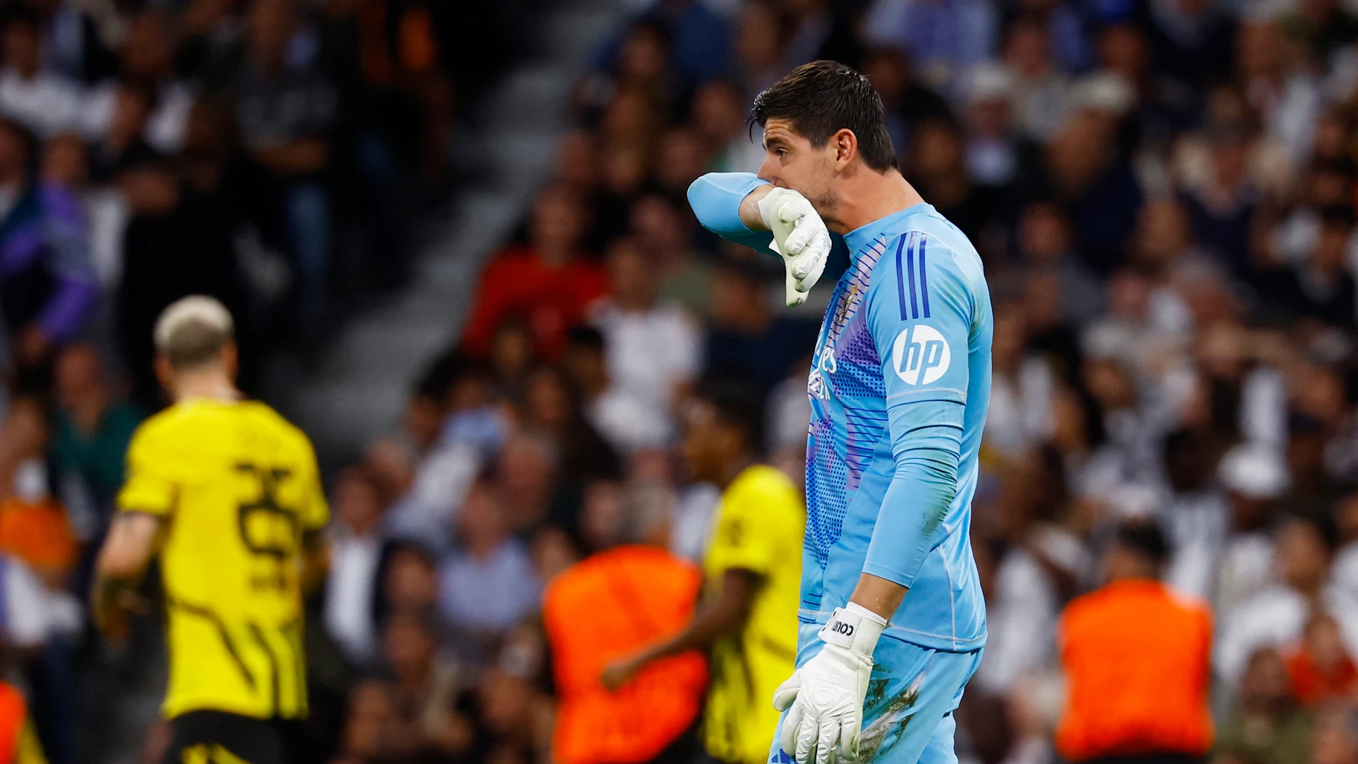 Thibaut Courtois, en el partido ante el Borussia Dortmund Thibaut Courtois, en el partido ante el Borussia Dortmund