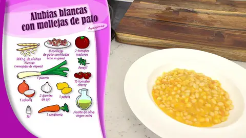 Ingredientes Alubias blancas con mollejas de pato Ingredientes Alubias blancas con mollejas de pato