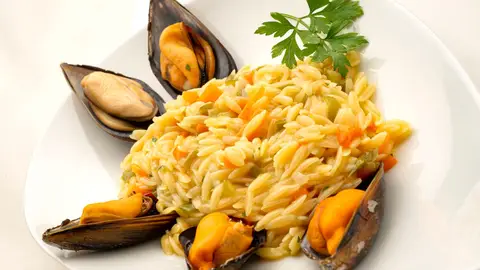 Receta de pasta orzo con mejillones, de Karlos Arguiñano Receta de pasta orzo con mejillones, de Karlos Arguiñano