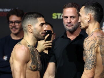 Ilia Topuria y Max Holloway, cara a cara antes de su combate en Abu Dhabi