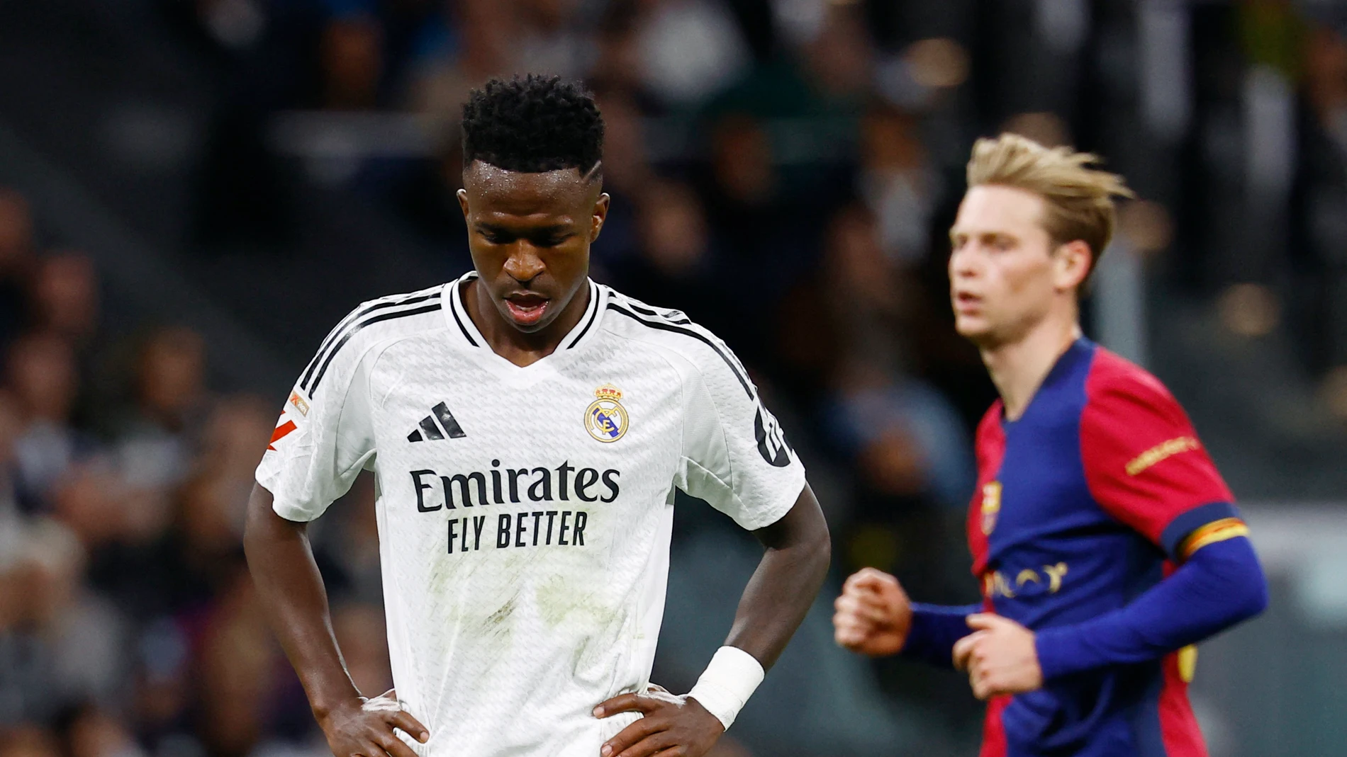 Vinícius, en el partido ante el Barcelona en el Bernabéu Vinícius, en el partido ante el Barcelona en el Bernabéu