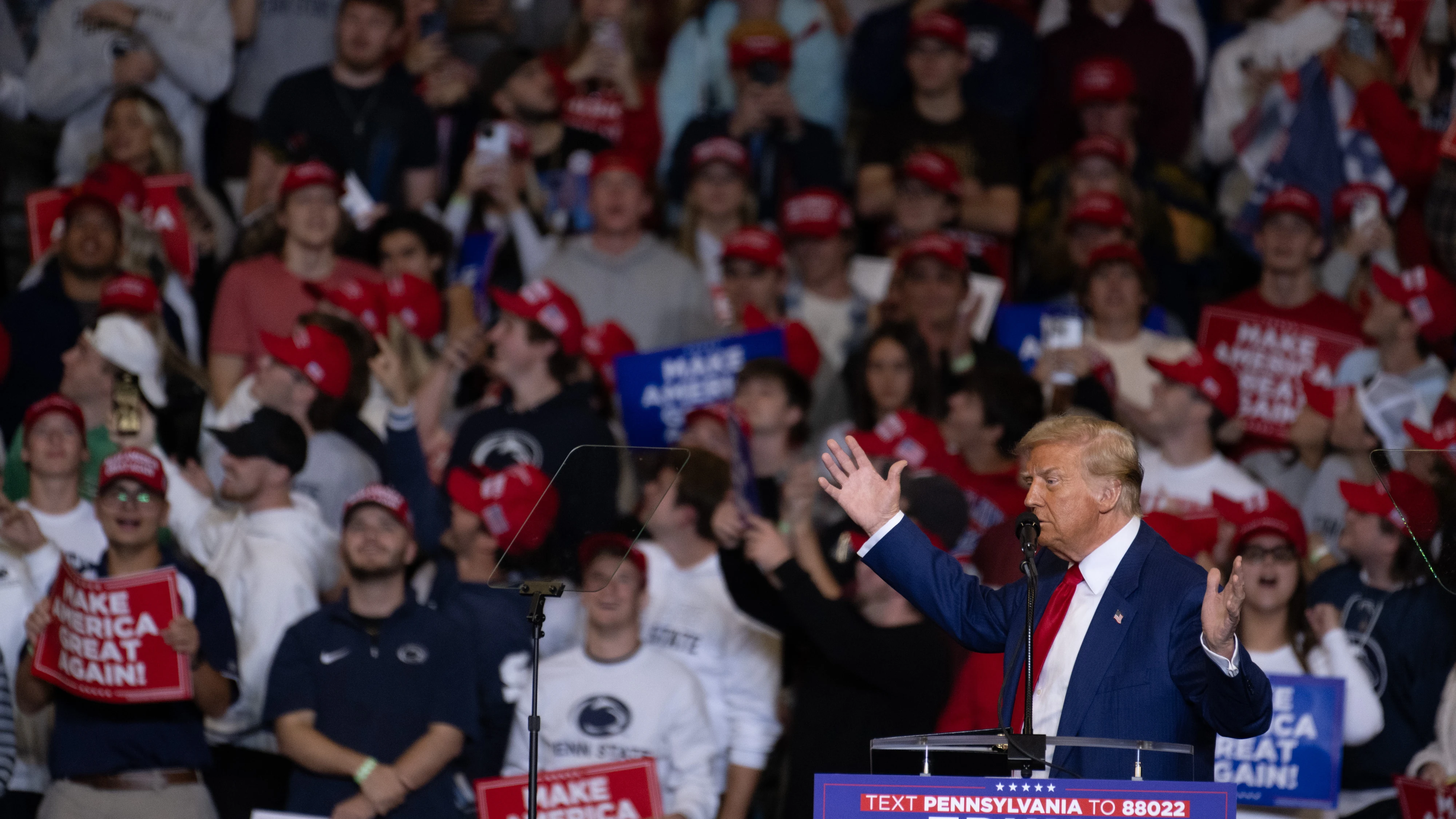 Imagen de Donald Trump en un mitin