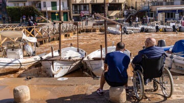 Inundaciones en el puerto de Manacor (Mallorca)