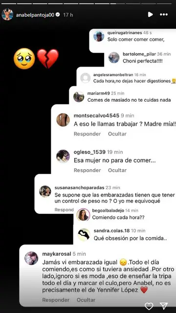 Las críticas que ha recibido Anabel Pantoja por su cuerpo durante el embarazo Las críticas que ha recibido Anabel Pantoja por su cuerpo durante el embarazo