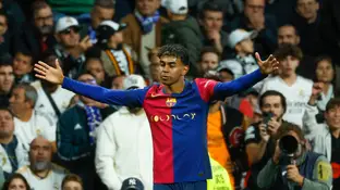 Lamine Yamal, en el Santiago Bernabéu Lamine Yamal, en el Santiago Bernabéu
