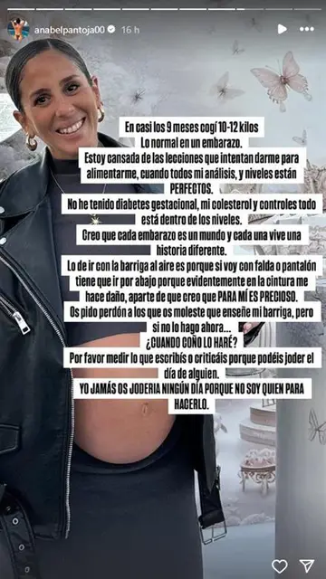 Anabel Pantoja responde a las críticas que ha recibido por su cuerpo Anabel Pantoja responde a las críticas que ha recibido por su cuerpo