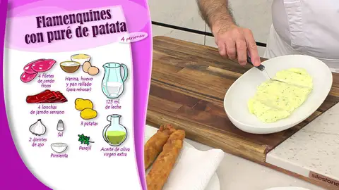 Ingredientes Flamenquines con puré de patata Ingredientes Flamenquines con puré de patata