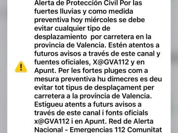 Alerta móvil de Protección Civil