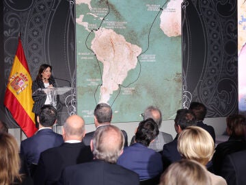 La ministra de Defensa, Margarita Robles, durante el acto de presentación.