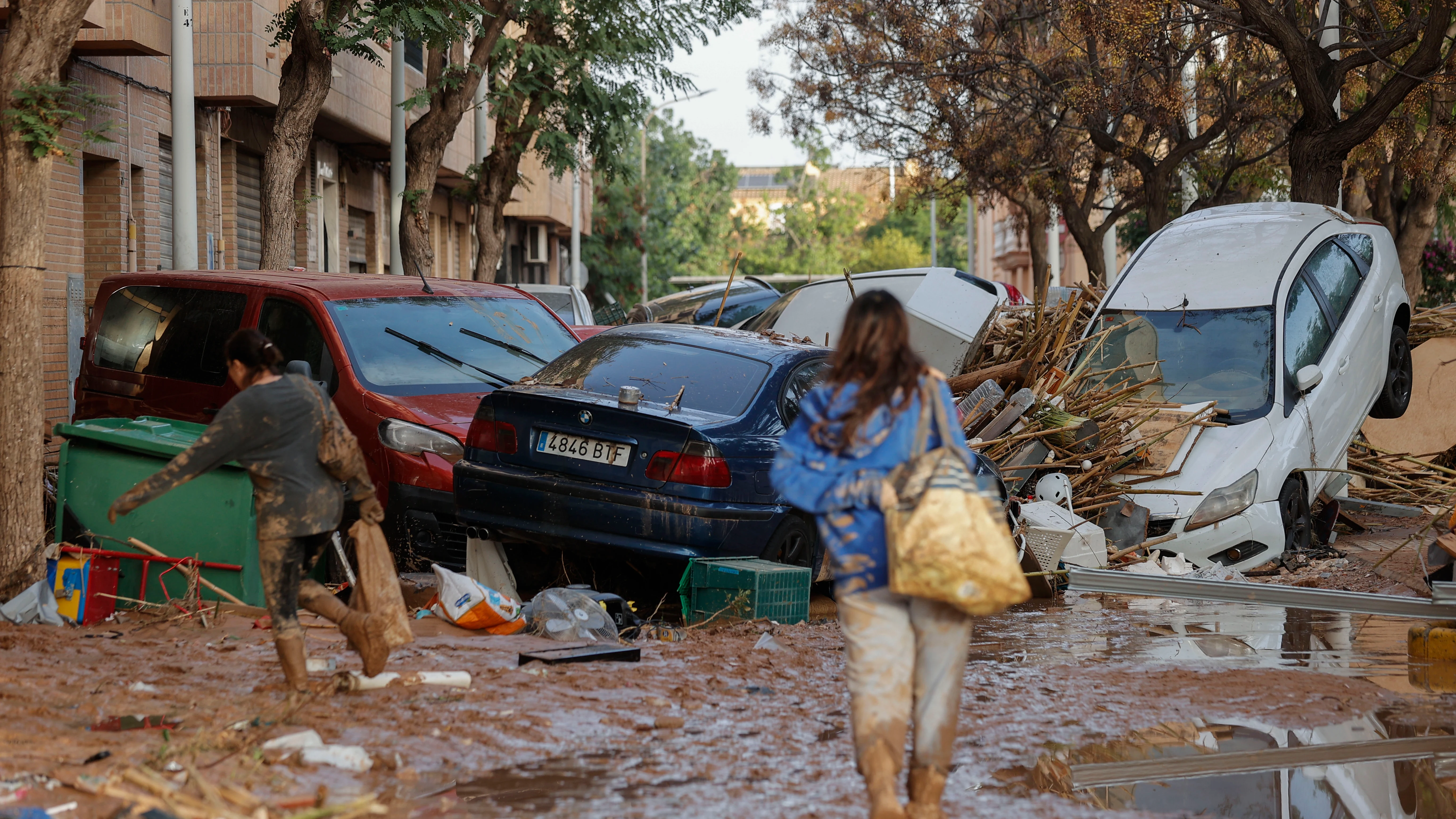 Calle afectada en Paiporta