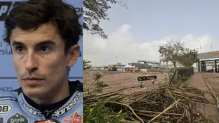 Imagen de Marc Márquez y de las inundaciones en el circuito de Ricardo Tormo, Valencia Imagen de Marc Márquez y de las inundaciones en el circuito de Ricardo Tormo, Valencia