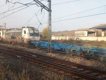 Imagen del tren descarrilado en Matillas, Guadalajara