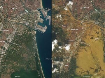 Antes y después de la DANA en Valencia