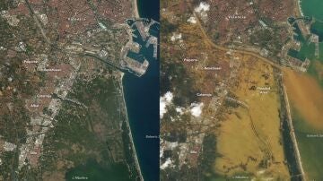 Antes y después de la DANA en Valencia