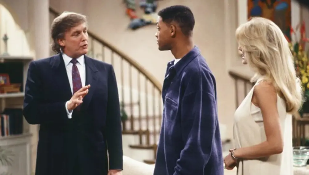 Donald Trump junto a Will Smith en El príncipe de Bel-Air Donald Trump junto a Will Smith en El príncipe de Bel-Air