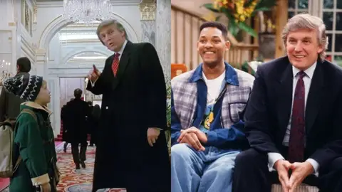 Donald Trump junto a Macaulay Culkin en Solo en casa 2 y con Will Smith en El príncipe de Bel-Air Donald Trump junto a Macaulay Culkin en Solo en casa 2 y con Will Smith en El príncipe de Bel-Air