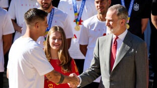 Morata saluda al rey Felipe VI tras ganar la EURO