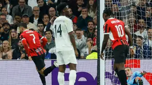 Aurélien Tchouaméni se lamenta tras el gol de Álvaro Morata Aurélien Tchouaméni se lamenta tras el gol de Álvaro Morata