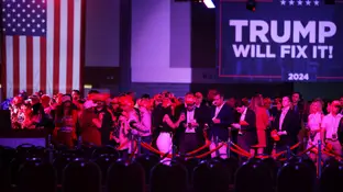 La noche de las elecciones presidenciales de Estados Unidos de 2024, en el Centro de Convenciones del Condado de Palm Beach, en West Palm Beach, Florida La noche de las elecciones presidenciales de Estados Unidos de 2024, en el Centro de Convenciones del Condado de Palm Beach, en West Palm Beach, Florida