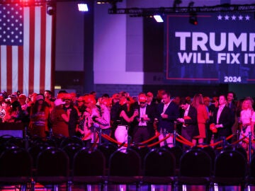 La noche de las elecciones presidenciales de Estados Unidos de 2024, en el Centro de Convenciones del Condado de Palm Beach, en West Palm Beach, Florida