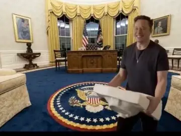 Elon Musk con un lavabo en el despacho oval Elon Musk con un lavabo en el despacho oval