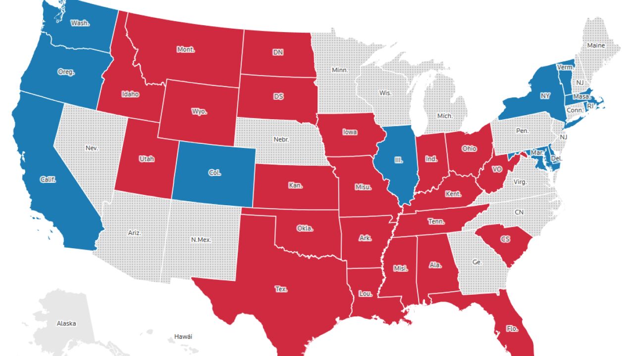 MAPA INTERACTIVO Consulta el escrutinio de las elecciones de Estados Unidos, estado a estado