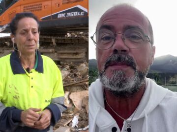 Eva, afectada por la DANA y Gregorio afectado por el volcán de La Palma. 