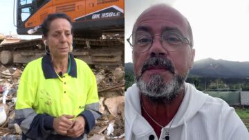 Eva, afectada por la DANA y Gregorio afectado por el volcán de La Palma. 