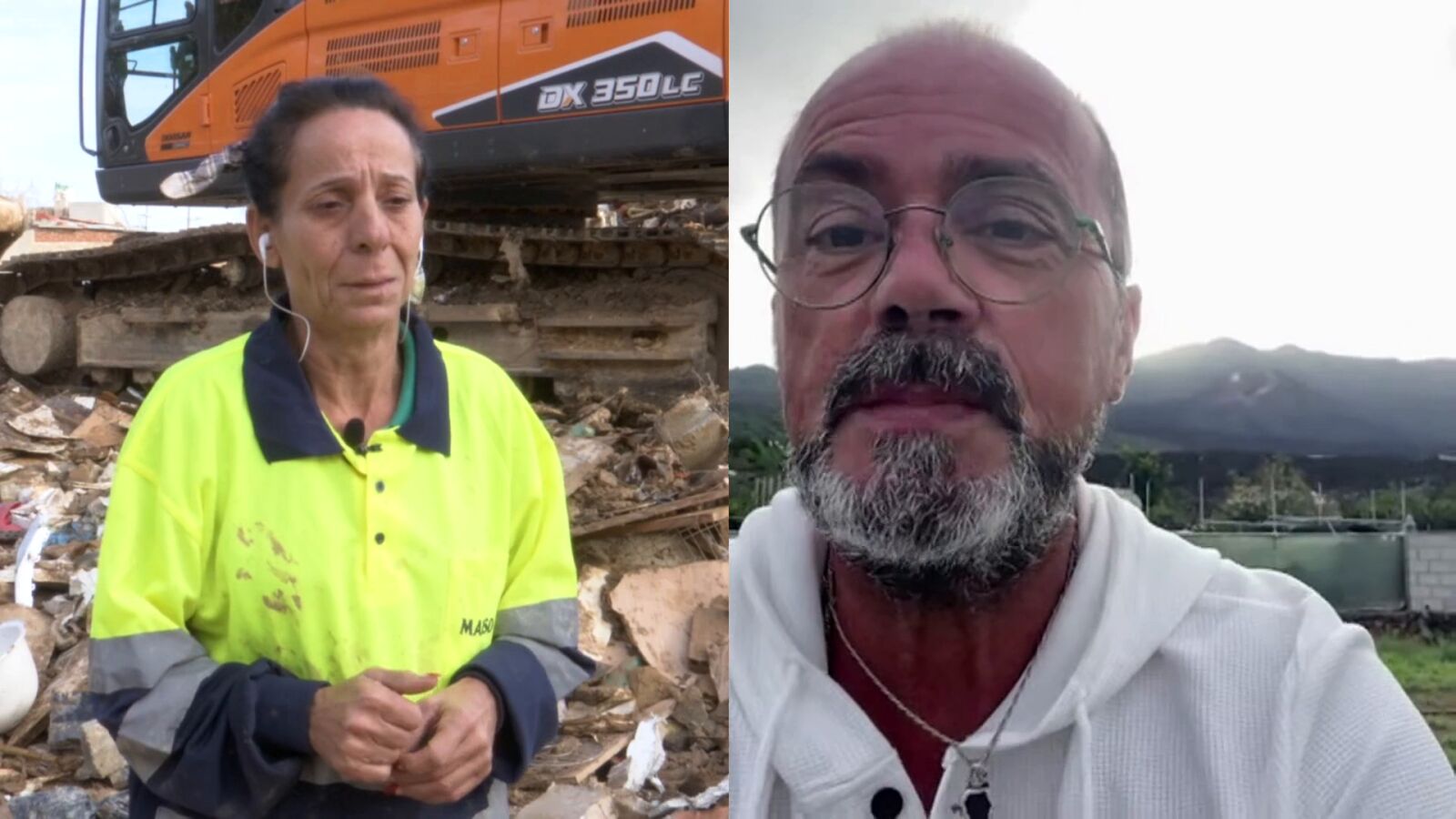 Espejo Público une a un afectado del volcán de La Palma con una mujer que lo ha perdido todo por la DANA: 