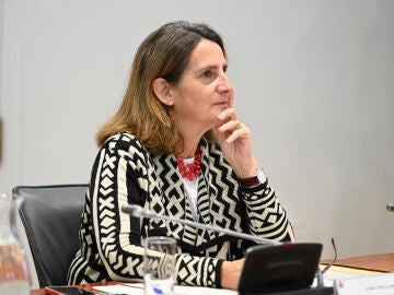 La vicepresidenta tercera y ministra para la Transición Ecológica y el Reto Demográfico, teresa Ribera, durante la reunión del Comité de crisis