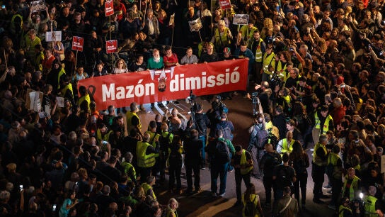 Imagen de la manifestaci&oacute;n por la DANA en Valencia
