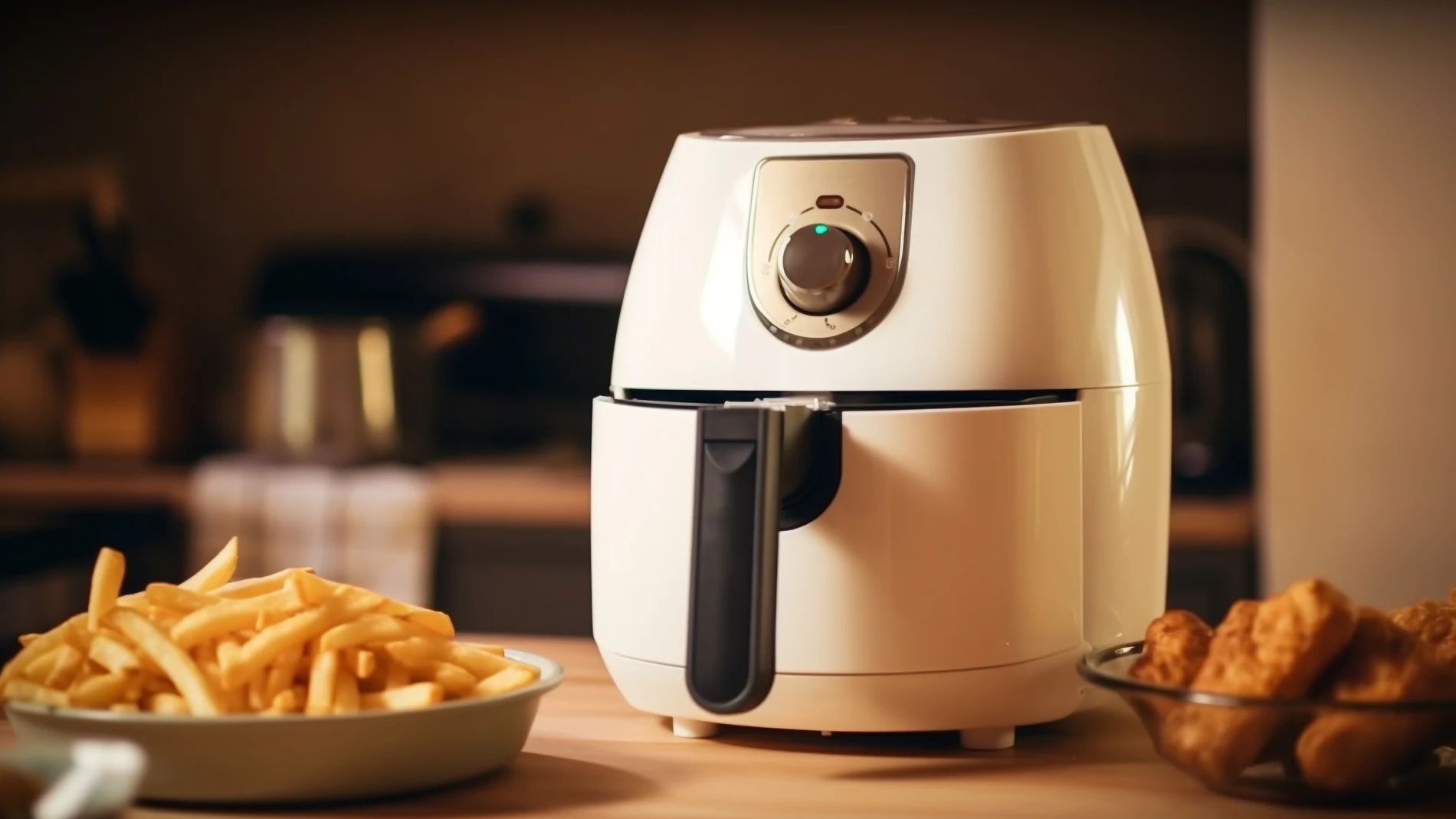 Imagen de archivo de una freidora de aire Imagen de archivo de una freidora de aire