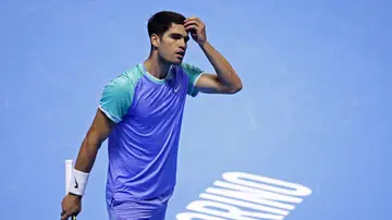 Carlos Alcaraz, en su partido ante Casper Ruud en las Nitto ATP Finals Carlos Alcaraz, en su partido ante Casper Ruud en las Nitto ATP Finals