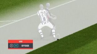 Imagen del fuera de juego de Lewandowski