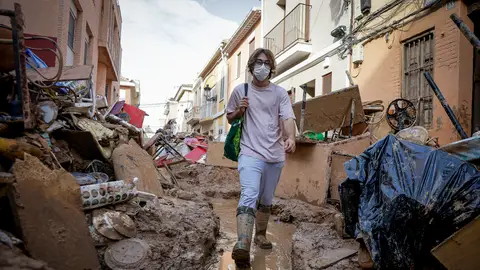 Calle de un pueblo de Valencia tras la DANA Calle de un pueblo de Valencia tras la DANA
