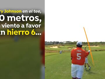 Emery Johnson, en el momento de lograr el hoyo en uno