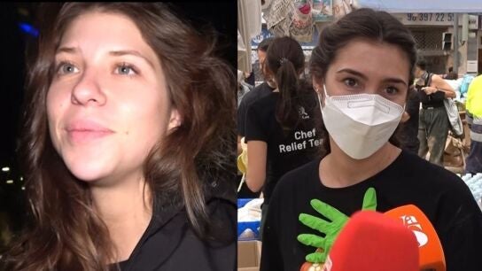 Anita Matamoros y Anna Ferrer, voluntarias en Paiporta