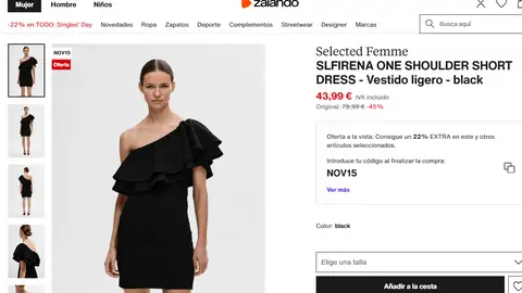 Vestido negro con volante XXL Vestido negro con volante XXL