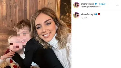 Chiara Ferragni con sus hijos, Vittoria y Leone Chiara Ferragni con sus hijos, Vittoria y Leone