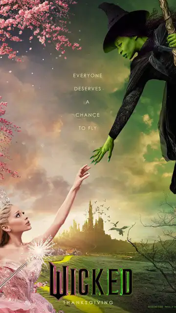Ariana Grande y Cynthia Erivo como Glinda y Elphaba en el póster de Wicked Ariana Grande y Cynthia Erivo como Glinda y Elphaba en el póster de Wicked