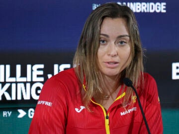 Paula Badosa en rueda de prensa antes de la Copa Billie Jean King