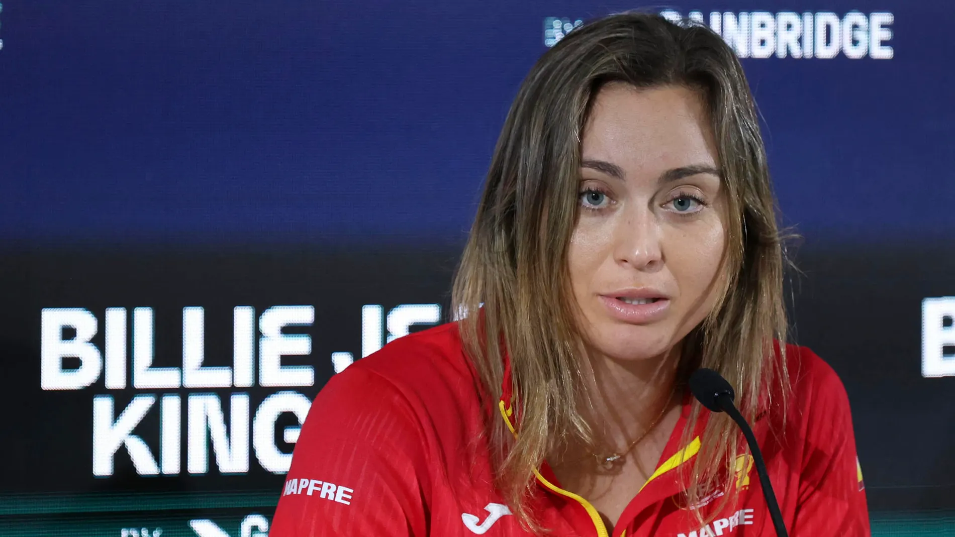 Paula Badosa en rueda de prensa antes de la Copa Billie Jean King Paula Badosa en rueda de prensa antes de la Copa Billie Jean King