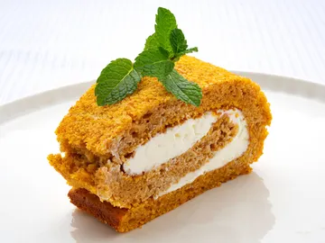 Rollo de calabaza con crema de queso, de Eva Arguiñano Rollo de calabaza con crema de queso, de Eva Arguiñano