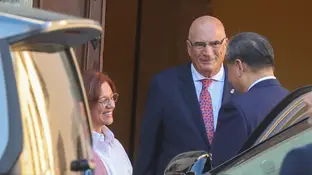El presidente de la República Popular China, Xi Jinping, saluda a la directora de la Casa Museo de Colón El presidente de la República Popular China, Xi Jinping, saluda a la directora de la Casa Museo de Colón