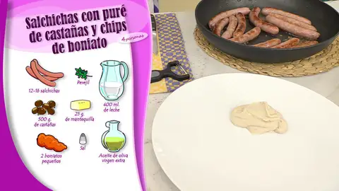 Ingredientes Salchichas con puré de castañas Ingredientes Salchichas con puré de castañas