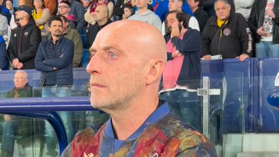 La emoci&oacute;n de Juli&aacute;n Calero, entrenador del Levante