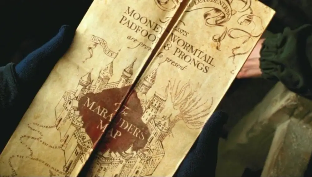 Mapa del Merodeador en Harry Potter y el prisionero de Azkaban Mapa del Merodeador en Harry Potter y el prisionero de Azkaban