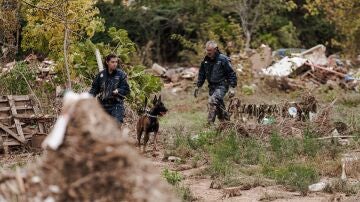 Agentes de la Policía participan en la búsqueda de víctimas en Sedaví