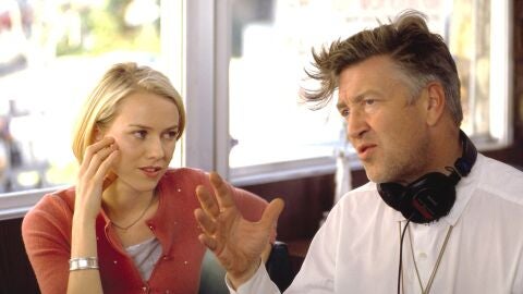 Naomi Watts y David Lynch en el rodaje de Mulholland Drive